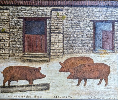 Lot 468 - S. A. WILLIAMS (20TH CENTURY) - TAMWORTH DISAPPEARING BREED OIL ON CANVAS