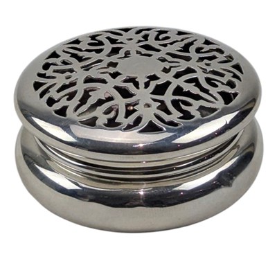Lot 114 - EDWARD VII HALLMARKED SILVER PIERCED POT POURRI POT