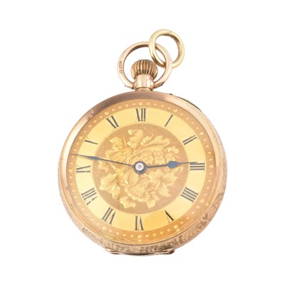 Lot 111 - EDWARDIAN SWISS HALLMARKED 9CT GOLD POCKET WATCH