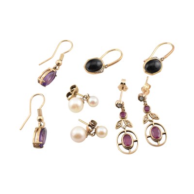 Lot 428 - COLLECTION OF 9CT GOLD & SILVER EARRINGS