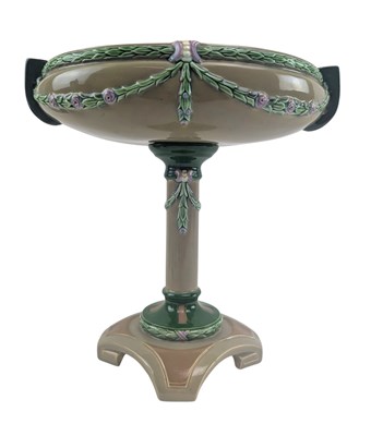 Lot 168 - EICHWALD SECESSIONIST EARTHENWARE GARNITURE TO INCLUDE TAZZA & VASES