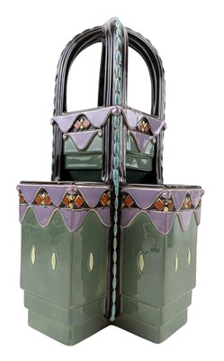 Lot 167 - EICHWALD SECESSIONIST EARTHENWARE ART NOUVEAU VASE PLANTER