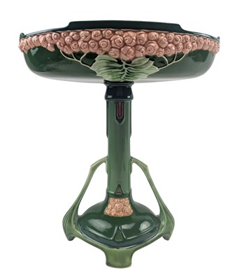 Lot 169 - EICHWALD SECESSIONIST EARTHENWARE TWIN-HANDED TAZZA CENTREPICE