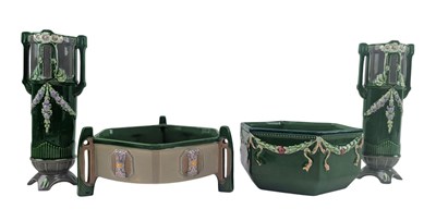 Lot 181 - FOUR EICHWALD SECESSIONIST EARTHENWARE POTTERY VASES