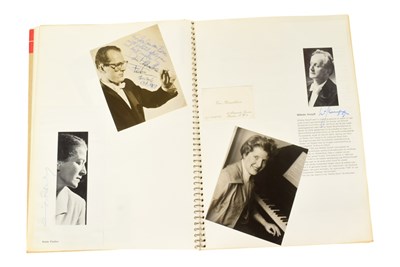 Lot 150 - MUSICIANS - LARGE ALBUM OF MID-CENTURY MUSICIAN AUTOGRAPHS