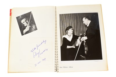Lot 150 - MUSICIANS - LARGE ALBUM OF MID-CENTURY MUSICIAN AUTOGRAPHS