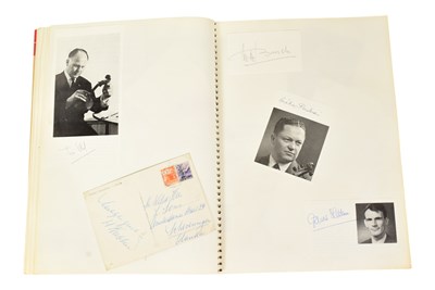 Lot 150 - MUSICIANS - LARGE ALBUM OF MID-CENTURY MUSICIAN AUTOGRAPHS