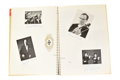 Lot 150 - MUSICIANS - LARGE ALBUM OF MID-CENTURY MUSICIAN AUTOGRAPHS