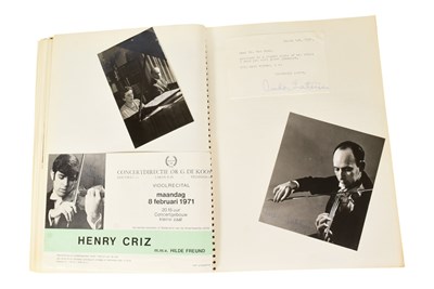 Lot 150 - MUSICIANS - LARGE ALBUM OF MID-CENTURY MUSICIAN AUTOGRAPHS