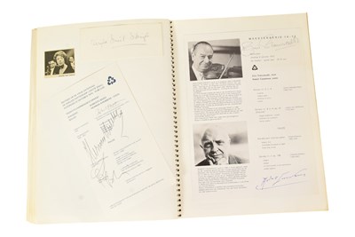 Lot 150 - MUSICIANS - LARGE ALBUM OF MID-CENTURY MUSICIAN AUTOGRAPHS