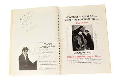 Lot 150 - MUSICIANS - LARGE ALBUM OF MID-CENTURY MUSICIAN AUTOGRAPHS