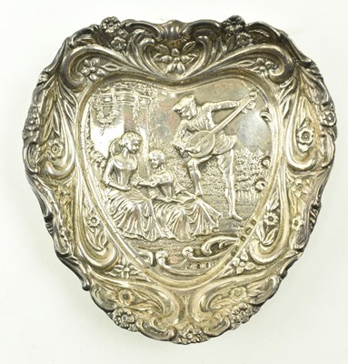 Lot 177 - LATE VICTORIAN HALLMARKED SILVER PIN TRAY DISH