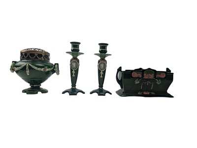 Lot 177 - FOUR EICHWALD SECESSIONIST EARTHENWARE POTTERY PIECES