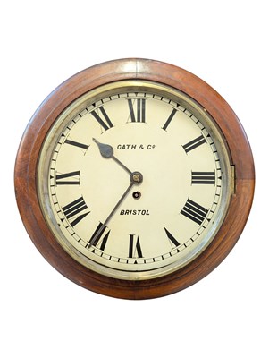 Lot 564a - THOMAS GATH & CO - LATE 19TH CENTURY BRISTOL FACTORY / STATION CLOCK