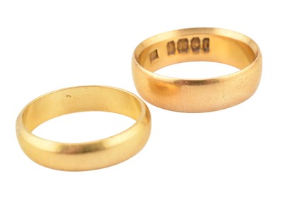 Lot 498 - TWO 22CT GOLD BAND RINGS