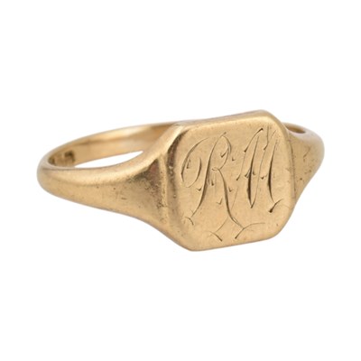 Lot 220 - 1930S HALLMARKED 9CT GOLD SIGNET RING