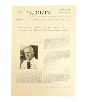 Lot 145 - NOBEL PRIZE WINNERS - GERHARD DOMAGK (D.1964) - SIGNED PAPER