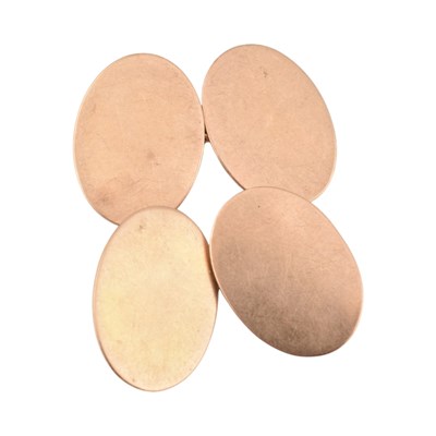 Lot 284 - PAIR OF 9CT GOLD CUFFLINKS.