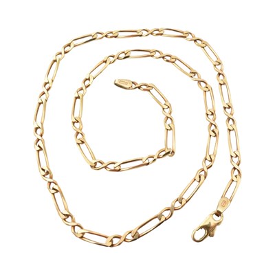Lot 270 - HALLMARKED 9CT GOLD FIGARO CHAIN LINK NECKLACE
