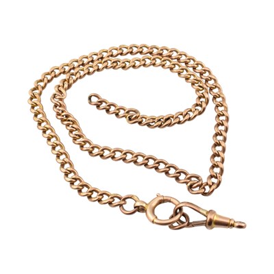 Lot 267 - EARLY 20TH CENTURY ANTIQUE 9CT GOLD WATCH CHAIN