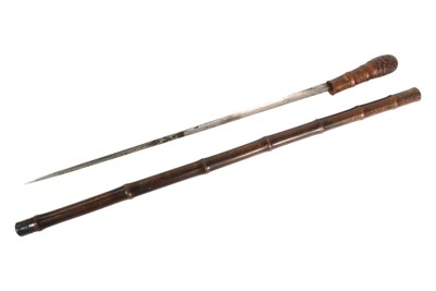 Lot 42 - 18TH CENTURY EUROPEAN WALNUT SWORD STICK