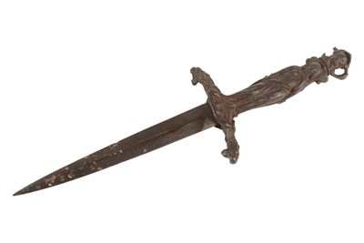 Lot 77 - LATE 18TH CENTURY MEMENTO MORI STILETTO DAGGER