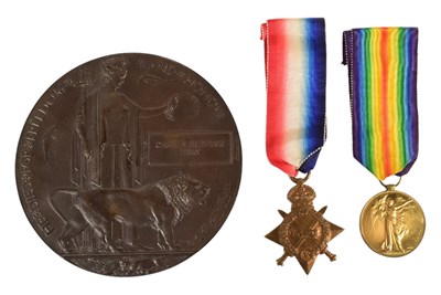 Lot 9 - WWI FIRST WORLD WAR MEDAL PAIR & DEATH PLAQUE - ROYAL IRISH REG