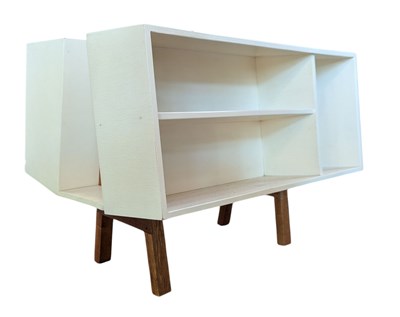 Lot 11 - ERNEST RACE X ISOKON - PENGUIN DONKEY MARK II - CIRCA 1960S TEAK & CREAM BOOKCASE