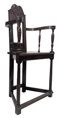 Lot 342 - VICTORIAN 19TH CENTURY CARVED MAHOGANY TURNER'S CHAIR