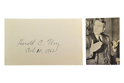 Lot 157 - NOBEL PRIZE WINNERS - HAROLD CLAYTON UREY - AUTOGRAPH