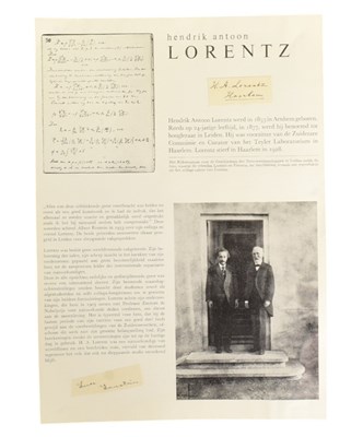 Lot 195 - SCIENCE - ALBERT EINSTEIN & HENDRICK LORENTZ - AUTOGRAPHS