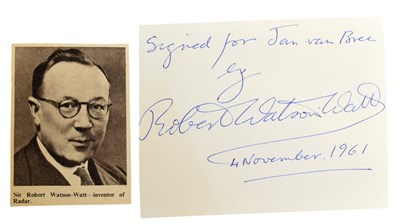 Lot 172 - SCIENCE / INVENTIONS - SIR ROBERT WATSON-WATT - AUTOGRAPH