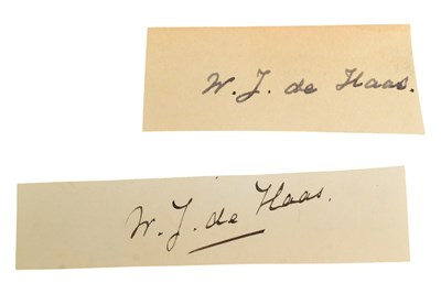 Lot 182 - SCIENCE - WANDER JOHANNES DE HAAS (D.1960) - TWO AUTOGRAPHS