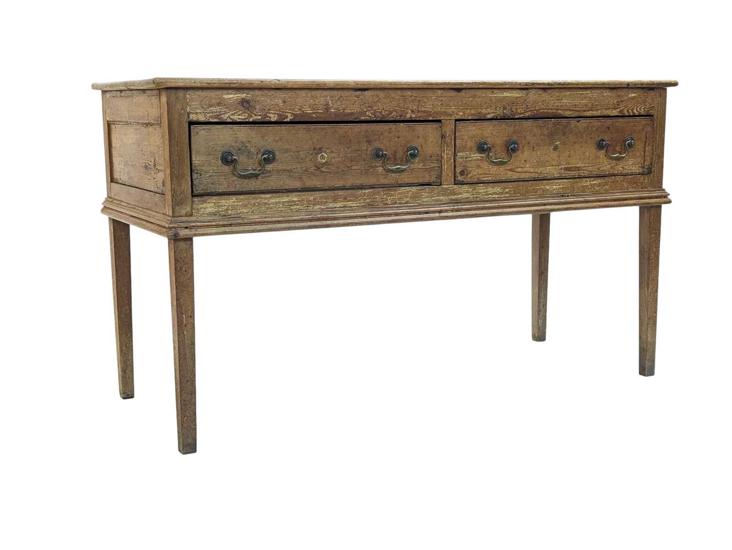 Lot 1046 - LARGE 18TH CENTURY GEORGE III PINE DRESSER BASE SIDEBOARD
