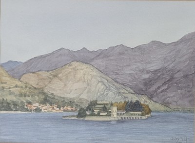 Lot 147 - SHIRLEY TEED (1933-2018) - ISOLA BELLA, LAKE MAGGIORE - WATERCOLOUR PAINTING