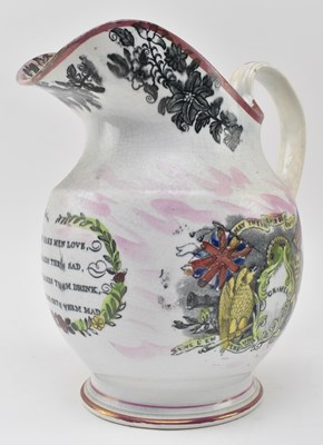 Lot 119 - MID 19TH CENTURY SUNDERLAND LUSTREWARE JUG COMMEMORATING THE CRIMEA