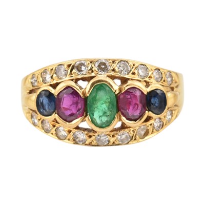 Lot 477 - 18CT GOLD & GEM SET RING