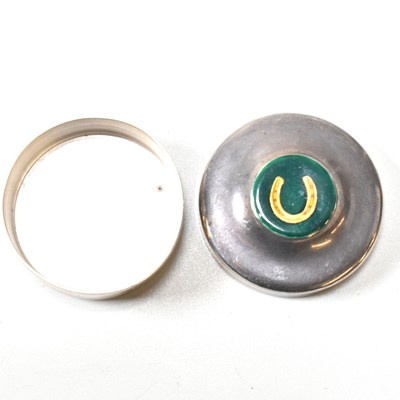 Lot 29 - 925 SILVER SWEET CHOCOLATE ROLO T/W ENAMEL SET PILL POT & HEART PILL POT