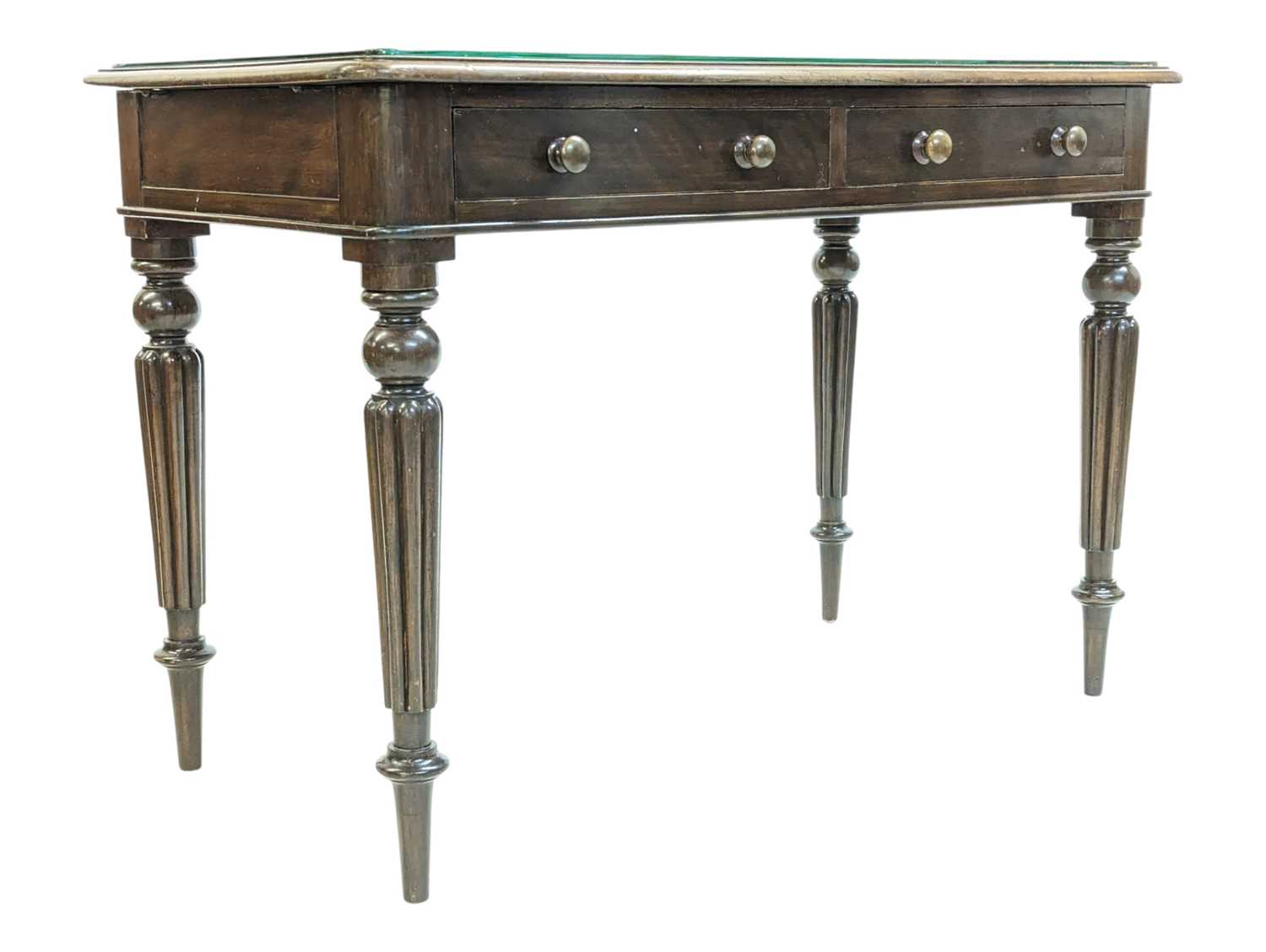 Lot 1026 - VICTORIAN 19TH CENTURY MAHOGANY & LEATHER WRITING TABLE DESK