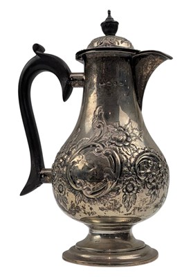 Lot 21 - 19TH CENTURY VICTORIAN HALLMARKED SILVER COFFEE POT