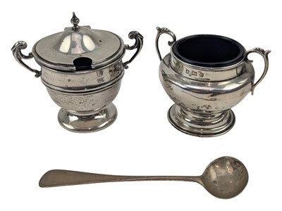 Lot 82 - TWO 20TH CENTURY HALLMARKED SILVER CONDIMENT POTS