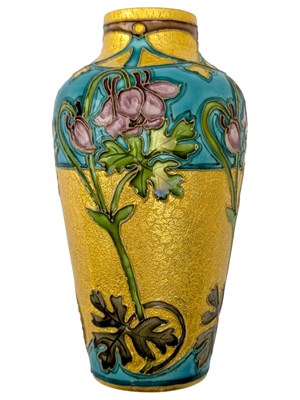 Lot 6 - PAUL MILET FOR SEVRES, FRANCE - ART NOUVEAU TUBE LINED & ENAMELLED CERAMIC VASE