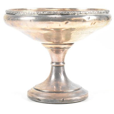 Lot 168 - HALLMARKED SILVER PRESENTATION TAZZA / TROPHY - HTV WEST 1973