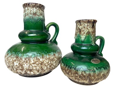 Lot 71 - JOPEKO KERAMIK - MODEL 416 & 402 - PAIR OF 60S WEST GERMAN JUGS