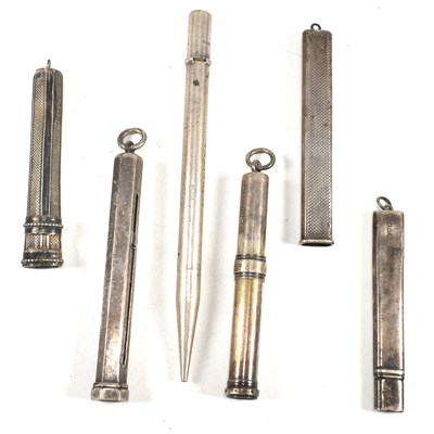 Lot 173 - COLLECTION OF HALLMARKED SILVER PROPELLING PENCILS