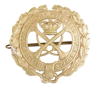 Lot 24 - 19TH CENTURY EAST INDIAN RAILWAY VOLUNTEER RIFLE CORPS BADGE