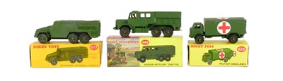 Lot 337 - DIECAST - X3 VINTAGE DINKY TOYS DIECAST MILITARY MODELS