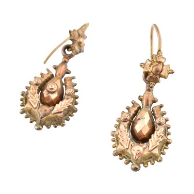 Lot 139 - PAIR OF 19TH CENTURY PENDANT EARRINGS