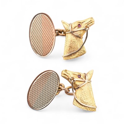 Lot 299 - PAIR OF HALLMARKED 9CT GOLD NOVELTY CUFFLINKS