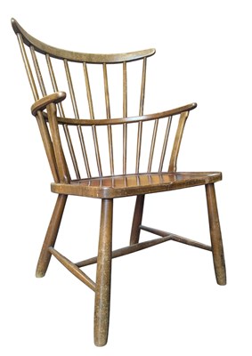 Lot 372 - LATE VICTORIAN COMB BACK ARMCHAIR